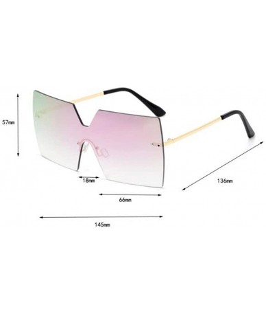 Goggle Frameless Siamese Sunglasses - Women's Oversized Frame Goggles - Box Sunglasses - D - CB18SGIMD9H $30.94