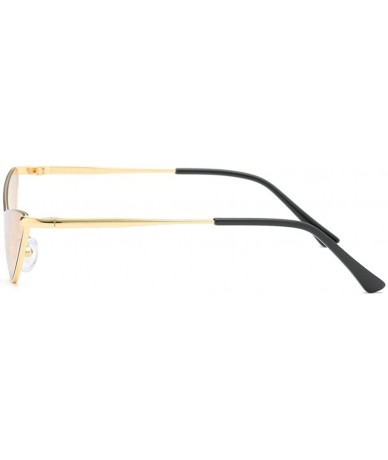 Round Sunglasses Small Round Metal Frame Cat Eye Candy Color Unisex Sun Glasses - Champagne - CN18Q73NT3G $8.54