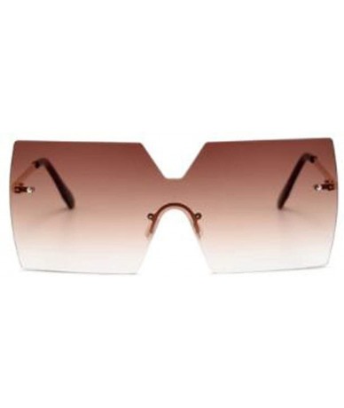 Goggle Frameless Siamese Sunglasses - Women's Oversized Frame Goggles - Box Sunglasses - D - CB18SGIMD9H $30.94