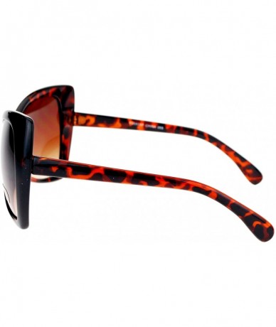 Butterfly Unique Oversized Cat Eye Hybrid Butterfly Sunglasses Brown - CI119MR332B $12.69