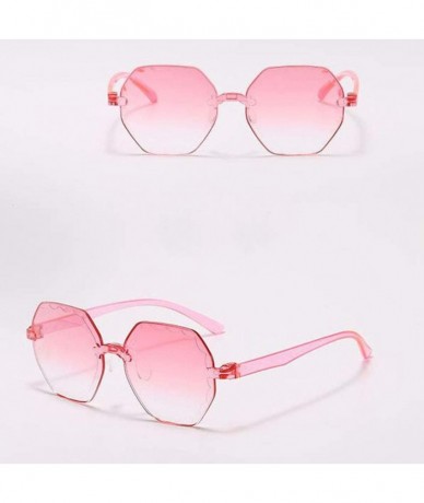 Sport Frameless Multilateral Shaped Sunglasses One Piece Jelly Candy Colorful Unisex - Red - C4190ML0CML $8.43