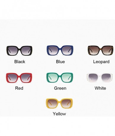 Square Vintage Oversized Square Sunglasses Women Brand Designer Luxury Retro Black Red - White - CR18XQYD3EQ $8.42