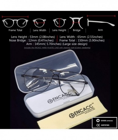 Aviator Vintage Aviator Eyeglasses Metal Frames Clear Lens Glasses Non-prescription - Black 68121 - CO18LY2TCAW $15.43