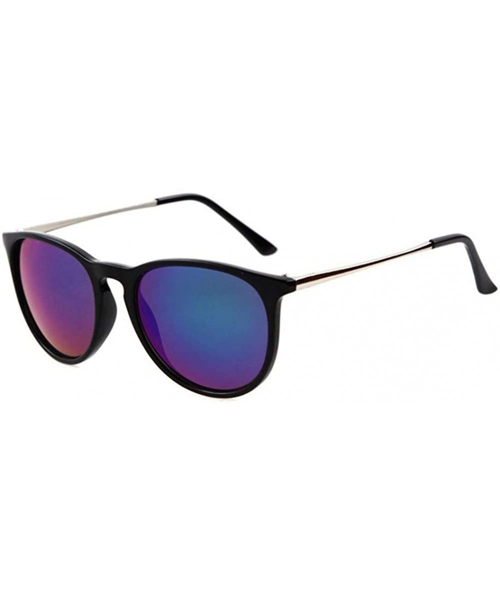 Round sunglasses for women Retro Round Sunglasses Men Oval Frame Sun Glasses - 6 - CV18WXSEOEZ $20.81