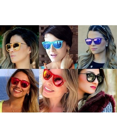 Round sunglasses for women Retro Round Sunglasses Men Oval Frame Sun Glasses - 6 - CV18WXSEOEZ $20.81