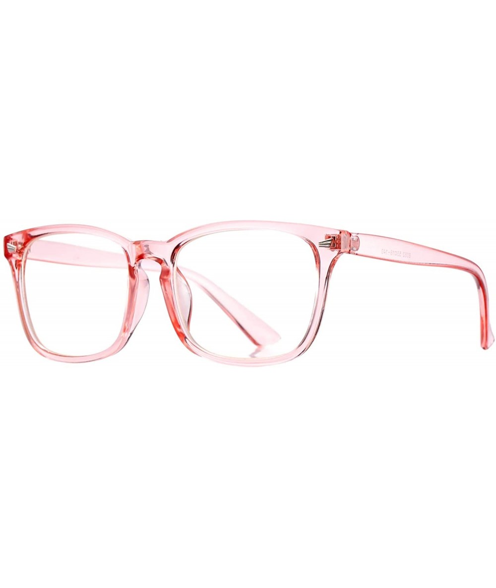 Aviator Non-prescription Glasses Frame Clear Lens Eyeglasses - Clear Pink - CB188Q96KGC $12.46