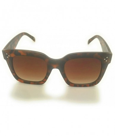 Oversized Vintage Women Butterfly Sunglasses Designer Luxury Square Oversized Flat Lens - Tortoise - C418WEK795Q $10.97