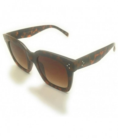 Oversized Vintage Women Butterfly Sunglasses Designer Luxury Square Oversized Flat Lens - Tortoise - C418WEK795Q $10.97