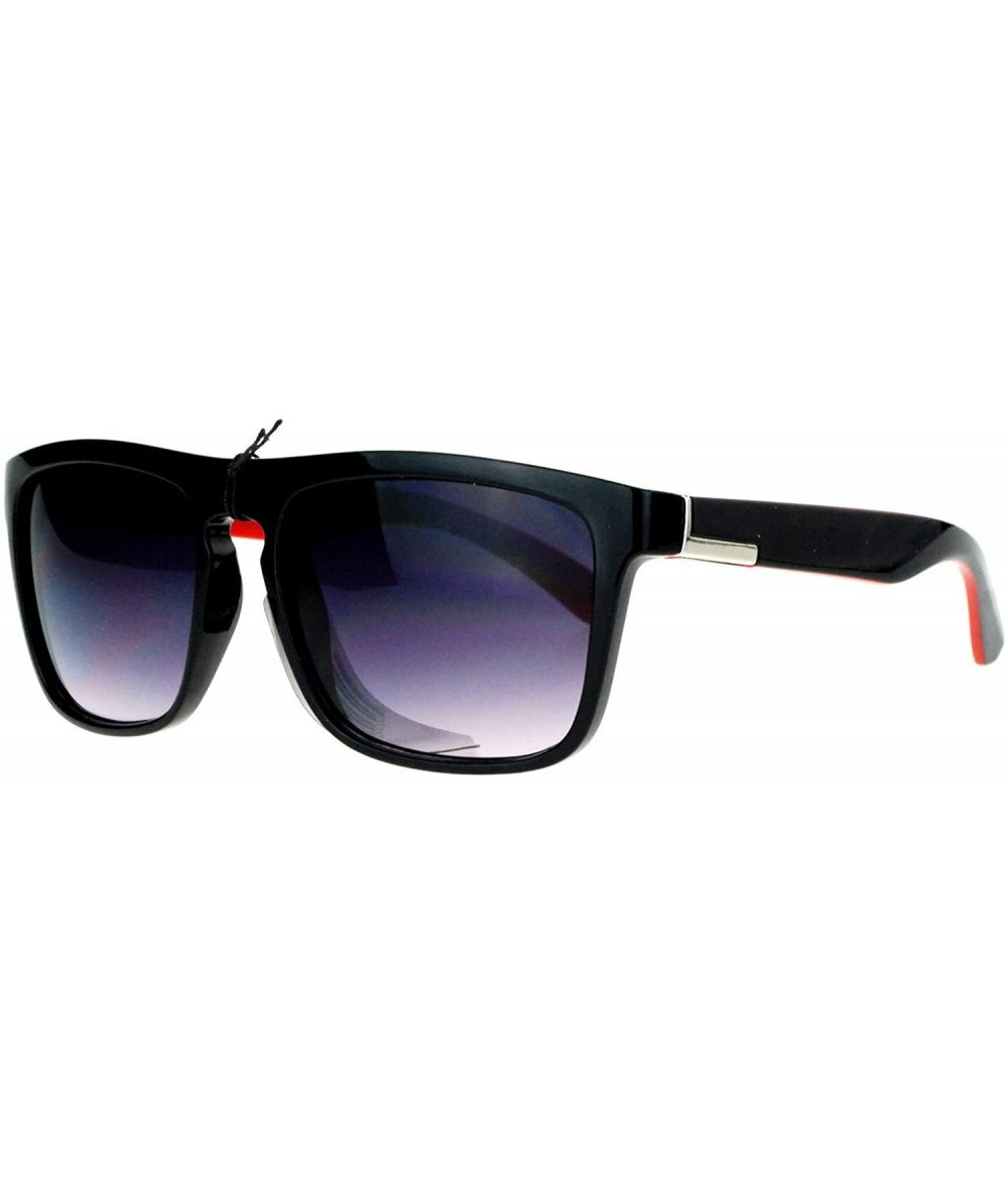 Rectangular Mens Luxury Sport Rectangular Key Hole Plastic Sunglasses - Red - C21260IBISP $10.06