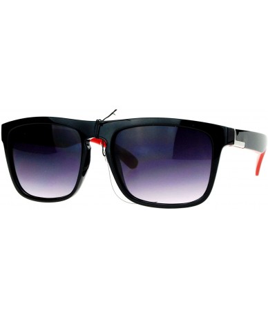 Rectangular Mens Luxury Sport Rectangular Key Hole Plastic Sunglasses - Red - C21260IBISP $10.06