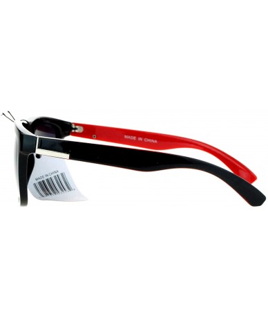 Rectangular Mens Luxury Sport Rectangular Key Hole Plastic Sunglasses - Red - C21260IBISP $10.06