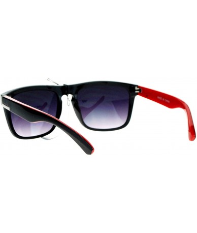 Mens Luxury Sport Rectangular Key Hole Plastic Sunglasses - Red ...