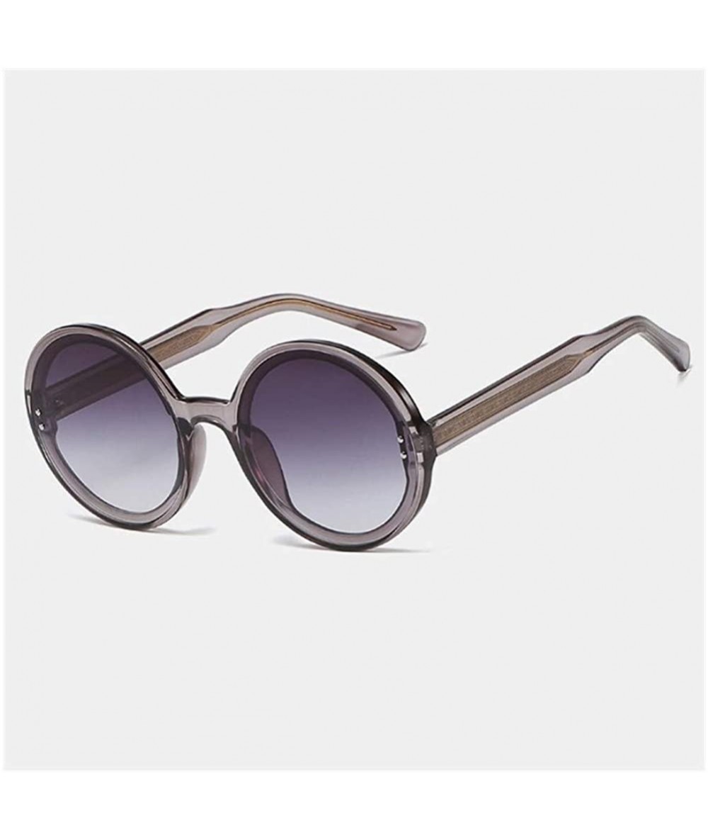 Round Oversized Round Frame Sunglasses for Women and Men UV400 - C3 Clear Gray Gray - C5198CZHT6E $17.75