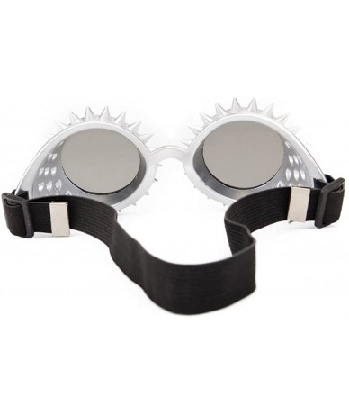 Round Kaleidoscope Rave Goggles Steampunk Glasses with Rainbow Crystal Glass Lens - Silver-new Style - CY18GNKO4TU $7.88