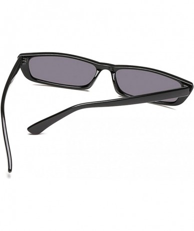 Rectangular Polarized Sunglasses Rectangle Protection Activities - Black Gray - CR18TQKD3TI $14.28