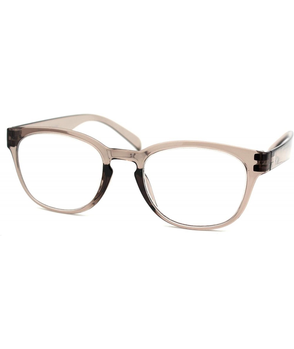 Rectangular Unisex Plastic Rectangular Mod Dressy Fashion Reading Glasses - Brown Slate - CD18ZYG2294 $7.94