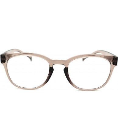 Rectangular Unisex Plastic Rectangular Mod Dressy Fashion Reading Glasses - Brown Slate - CD18ZYG2294 $7.94