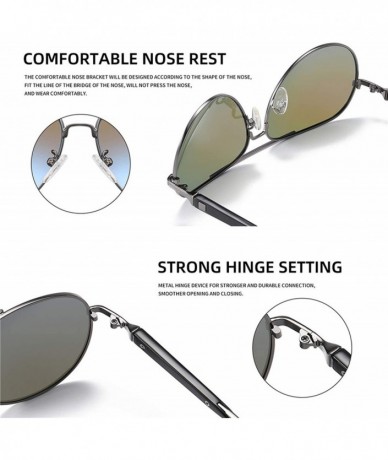 Round DESIGN Pilot Sunglasses Men Polarized Metal Frame Anti-Glare Mirror Lens Fashion Fishing Sun Glasses UV400 - CE197A3I3C...