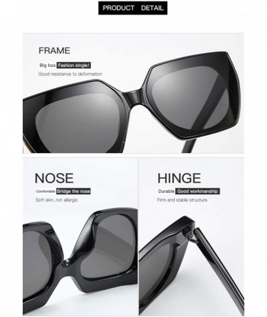 Square Fashion Square Large Frame Sunglasses for Men and Women Personalized Street Shot 2140 - Leopardtea - CZ18AN2AOY5 $7.92