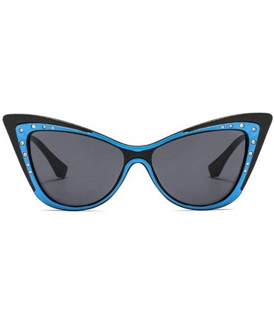 Butterfly 2019 Retro Women Cat Sunglasses Fashion Oversized Exaggeration Diamond Butterfly Party Sunglasses - C118NHMO5A5 $9.94