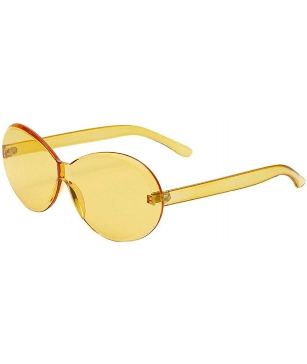 Rimless Summer Rimless Sunglasses Women Fashion Designer Transparent Sun Glasses Cool Color - Y - CT198GD3CY3 $15.50