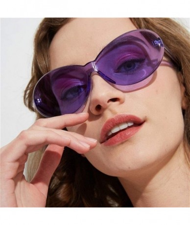 Rimless Summer Rimless Sunglasses Women Fashion Designer Transparent Sun Glasses Cool Color - Y - CT198GD3CY3 $15.50