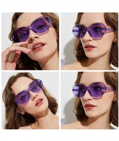 Rimless Summer Rimless Sunglasses Women Fashion Designer Transparent Sun Glasses Cool Color - Y - CT198GD3CY3 $15.50