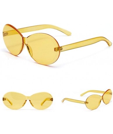 Rimless Summer Rimless Sunglasses Women Fashion Designer Transparent Sun Glasses Cool Color - Y - CT198GD3CY3 $15.50