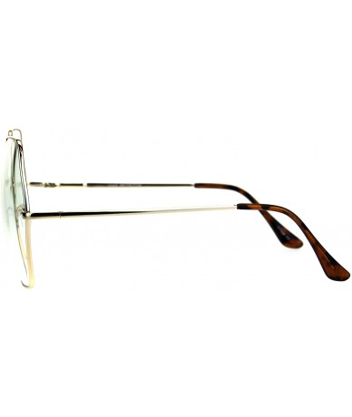 Oversized Womens Oversize Octagon Hippie Groovy Retro Clear Lens Eye Glasses - Gold - C417YKHC7YQ $12.14