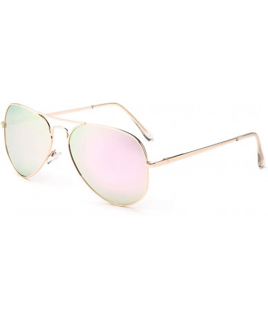 Aviator Polarized Aviator Sunglasses Mirrored Lens Classic Aviator Polarized Sunglasses Small - CX18I63ZCRE $20.44