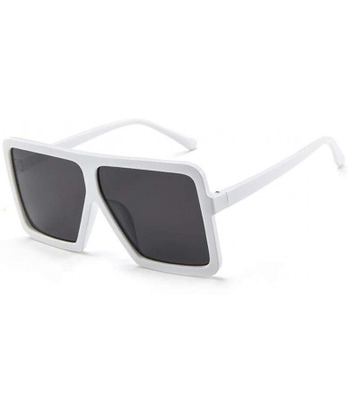 Wayfarer Square Oversized Sunglasses-Fashion Oversize Siamese Lens Sunglasses Women Men Succinct Style - White - CK194GYXCGQ ...