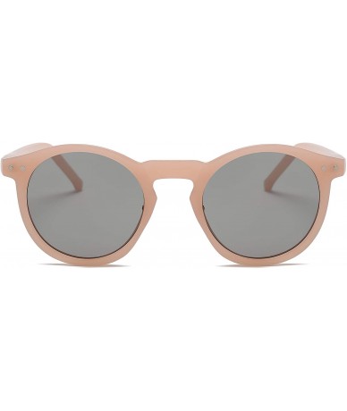 Round Retro Vintage Fashion Circle Round Women Men Designer Sunglasses - Tan - C018I54QLYN $7.34