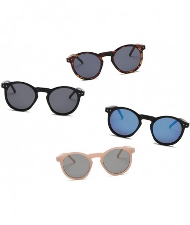 Round Retro Vintage Fashion Circle Round Women Men Designer Sunglasses - Tan - C018I54QLYN $7.34