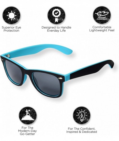 Square Unisex Iconic RUBBERIZED UNISEX SQUARE POLARIZED SUNGLASSES (ICON) - Blue - C618623SC5G $11.97