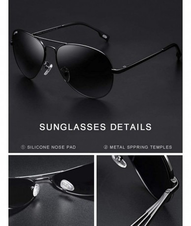 Sport Aviator Sunglasses Polarized Driving Protection - Black Frame/Grey Lens - CB18EKC520X $19.12