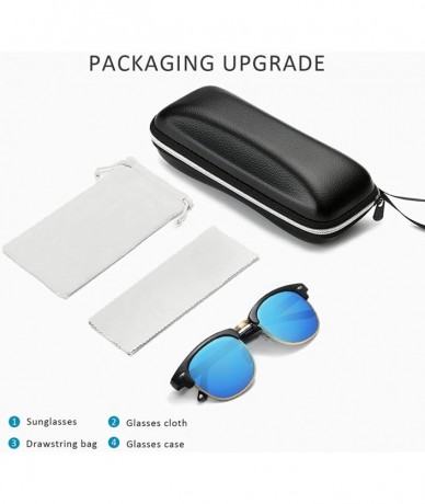 Rectangular Polarised Sunglasses Mens Womens Ultralight Semi-Rimless Frame UV 400 Driving Sunglasses Outdoor Travel Gift Box ...