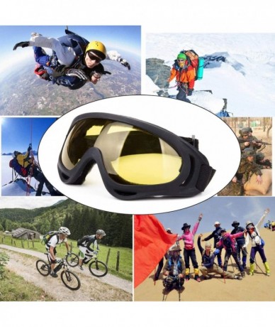 Goggle Snowboard Protection Windproof Motorcycle - Yellow+Tawny - C218KQ0QUOM $15.29