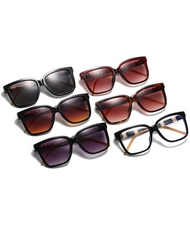 Oversized Oversized Sunglasses for Women and Men Colorblock Square Frame TR Leg Gradient Color Lens UV Protection - CT190HE42...