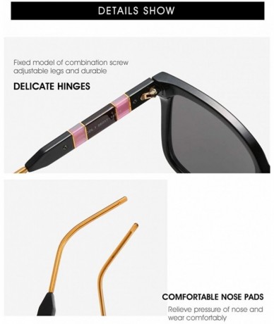 Oversized Oversized Sunglasses for Women and Men Colorblock Square Frame TR Leg Gradient Color Lens UV Protection - CT190HE42...