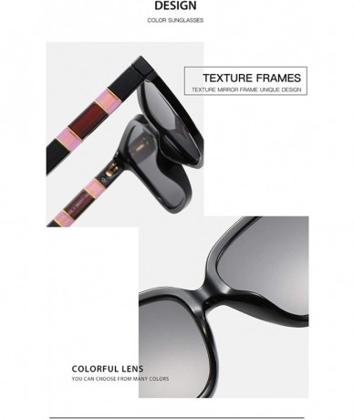 Oversized Oversized Sunglasses for Women and Men Colorblock Square Frame TR Leg Gradient Color Lens UV Protection - CT190HE42...