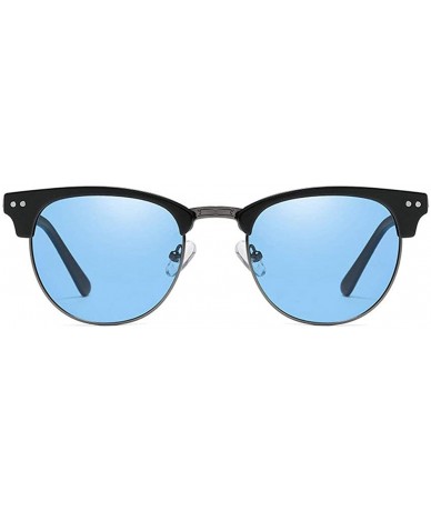 Square 2020 new sunglasses ladies retro fashion men's outdoor cycling marine polarized sunglasses - Blue - C31943KYHG9 $16.23