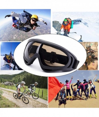 Goggle Snowboard Protection Windproof Motorcycle - Yellow+Tawny - C218KQ0QUOM $15.29