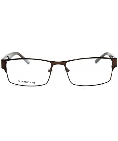 Square Slim Metal Frame Durable Prescription Only Glasses with Spring Hinge - Brown - C711PA0TXJF $17.45