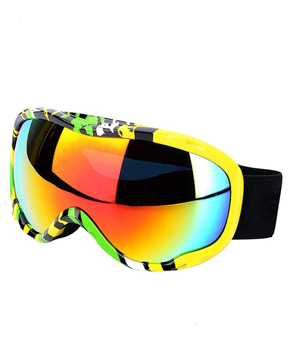 Goggle Adult double-layer large spherical ski glasses Outdoor anti-fog and wind-proof goggles - A - CJ18RZKOQW8 $60.59