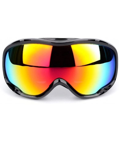 Goggle Adult double-layer large spherical ski glasses Outdoor anti-fog and wind-proof goggles - A - CJ18RZKOQW8 $60.59