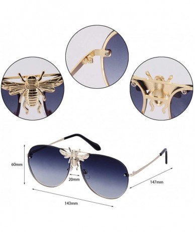 Aviator Bee Pilot Sunglasses Oversize Metal Frame Vintage Retro Men Women Shades - Gold Frame Gray Lens - C718ZXIKMOM $14.17