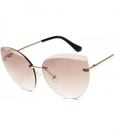 Sport 2019 Semi Rimless Sunglasses Women Metal Ocean Lens Classic Glasses Brand Designer - Gold Pink - CG18W9HM7TY $14.39