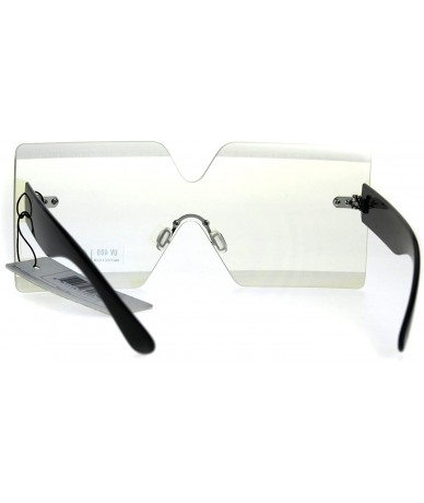 Rectangular Futuristic Squared Rectangular Robotic Clear Lens Eye Glasses - Black Arm - CX186C2QUSD $9.77