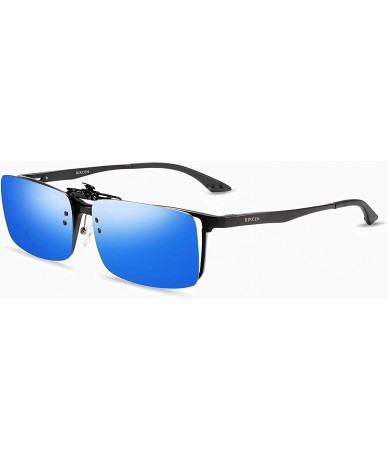 Round Mens Clip-on Polarized Sunglasses For Men and Women Anti Glare Driving Fishing Golf-Flip Up Rimless Sunglasses - C71964...