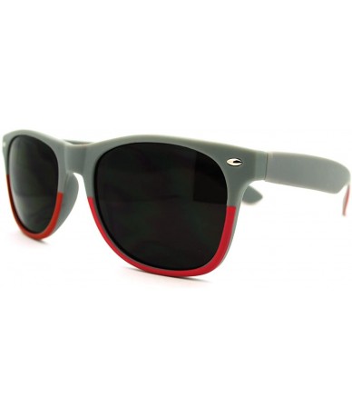 Wayfarer Matte Gray Square Sunglasses Spring Hinge Super Dark Lens - Gray Red Pink - CG11EX1JFOL $7.22